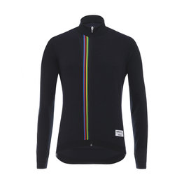 SANTINI Cyklistický dres s dlouhým rukávem zimní - UCI RAINBOW WINTER - černá